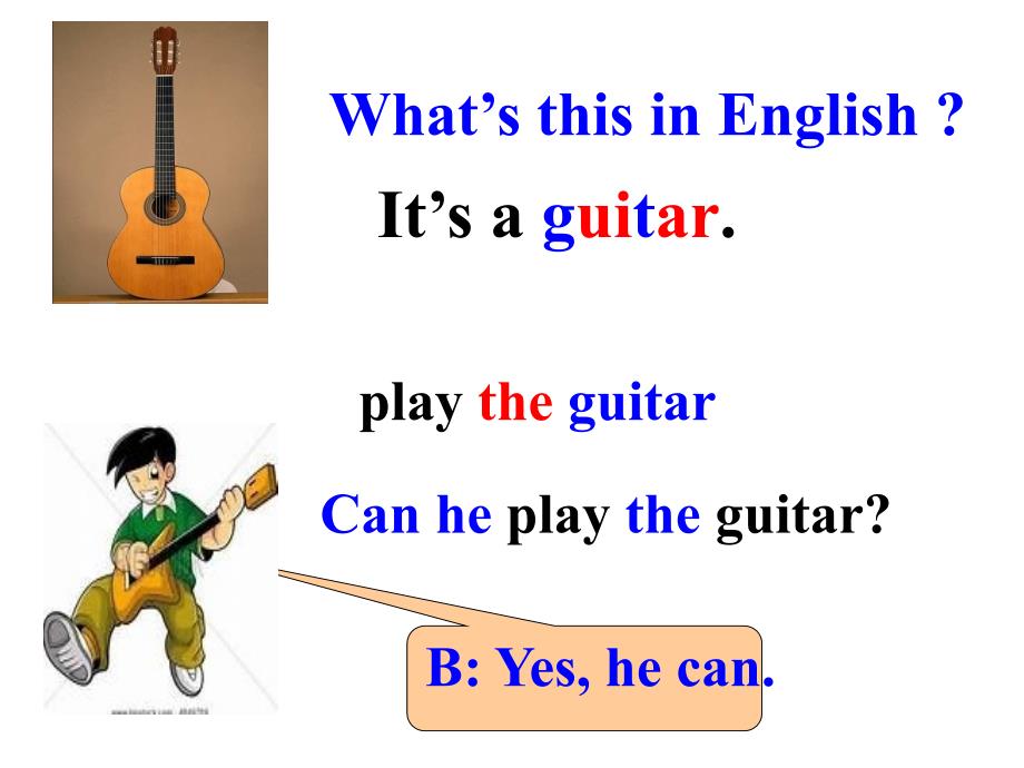 人教新目标七年级下册 Unit 1 Can you play the guitar_ Period 1(共40张PPT)_第2页