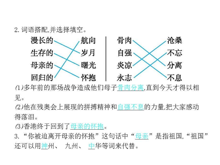 六年级上册语文练习课件-8 明天更辉煌｜语文S版 (共11张PPT)_第3页