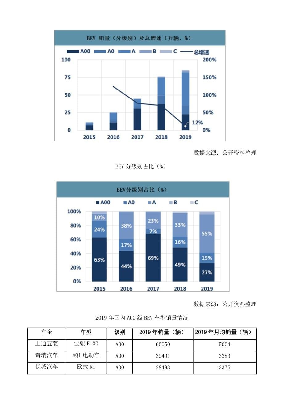 中国新能源BEV乘用车行业销量分布分析_第5页