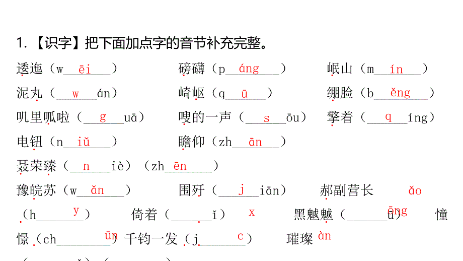 部编版六年级语文上册作业课件 第二单元知识小结_第2页