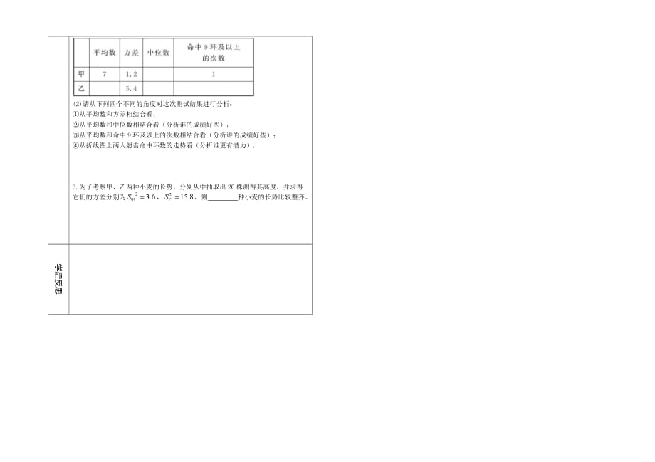 20.3方差练习-八年级数学华东师大版下册_第2页