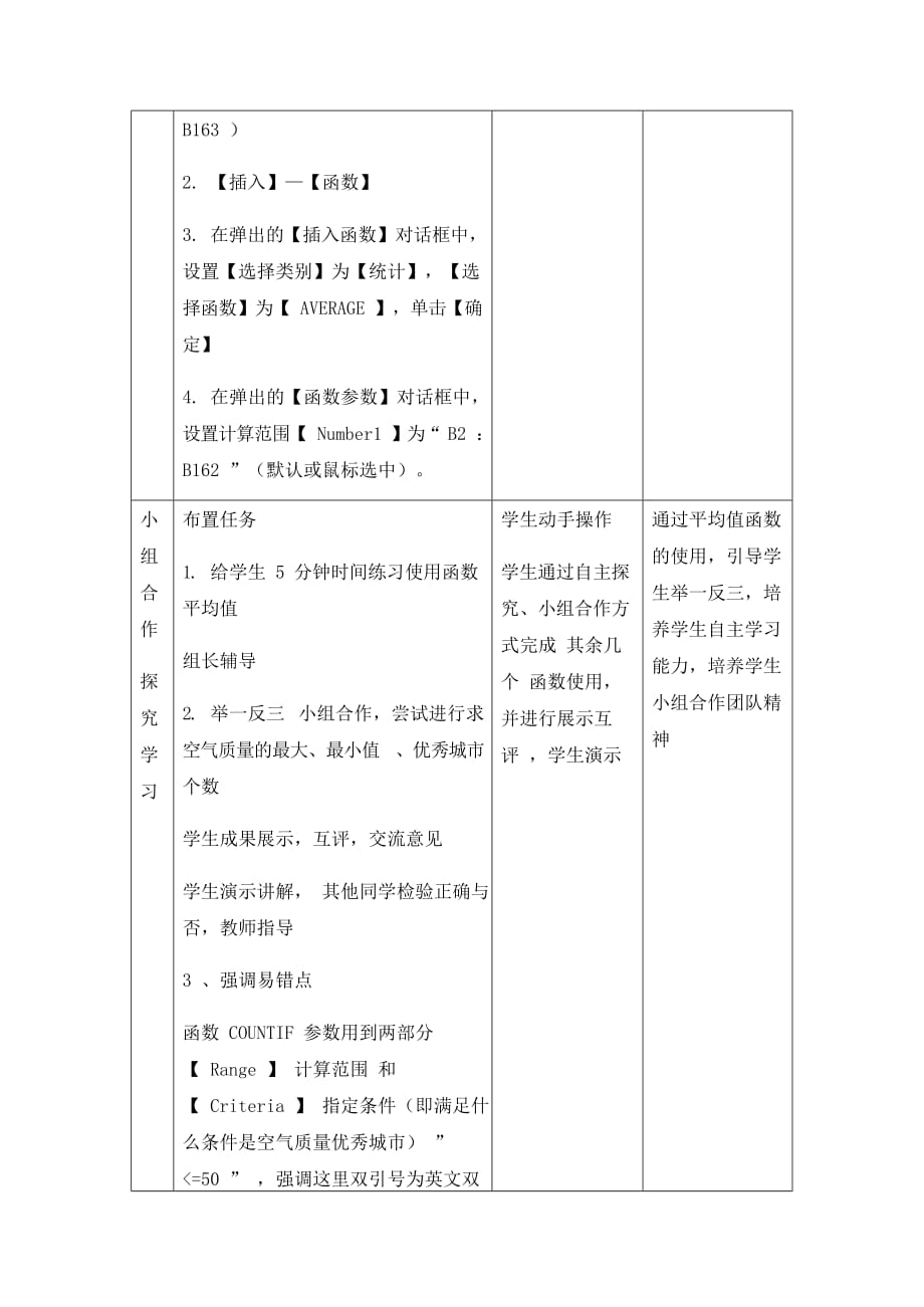 辽师大版七年级信息技术下册2.2《计算达人秀——使用函数》精品教案教学设计_第4页