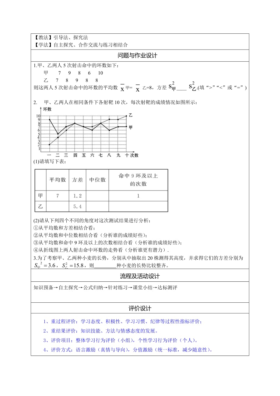 20.3方差说课稿-八年级数学华东师大版下册_第2页