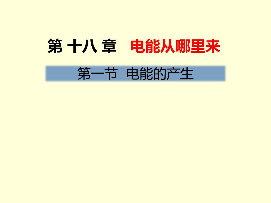 沪科版九年级物理课件：第十八章 电能从哪里来第一节 电能的产生_第1页