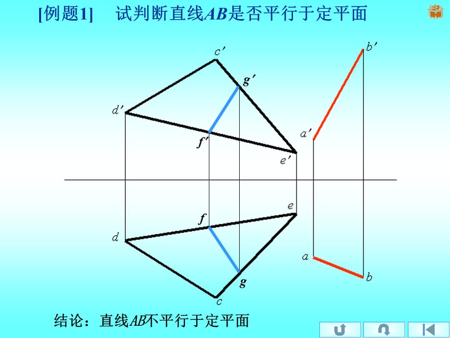 § 1-5 直线与平面的相对位置 两平面的相对位置_第4页