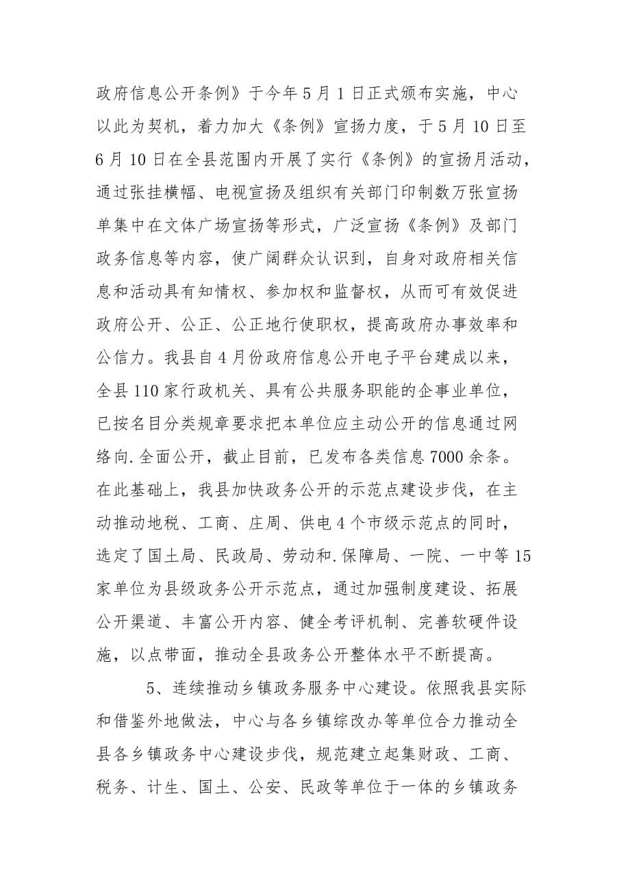 202_年行政服务中心工作总结_第5页