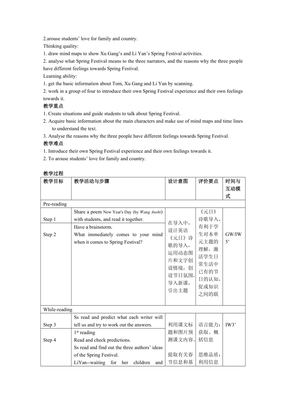 Unit3Lesson1SpringFestival教案--北师大版高一英语（2019）必修第一册_第2页