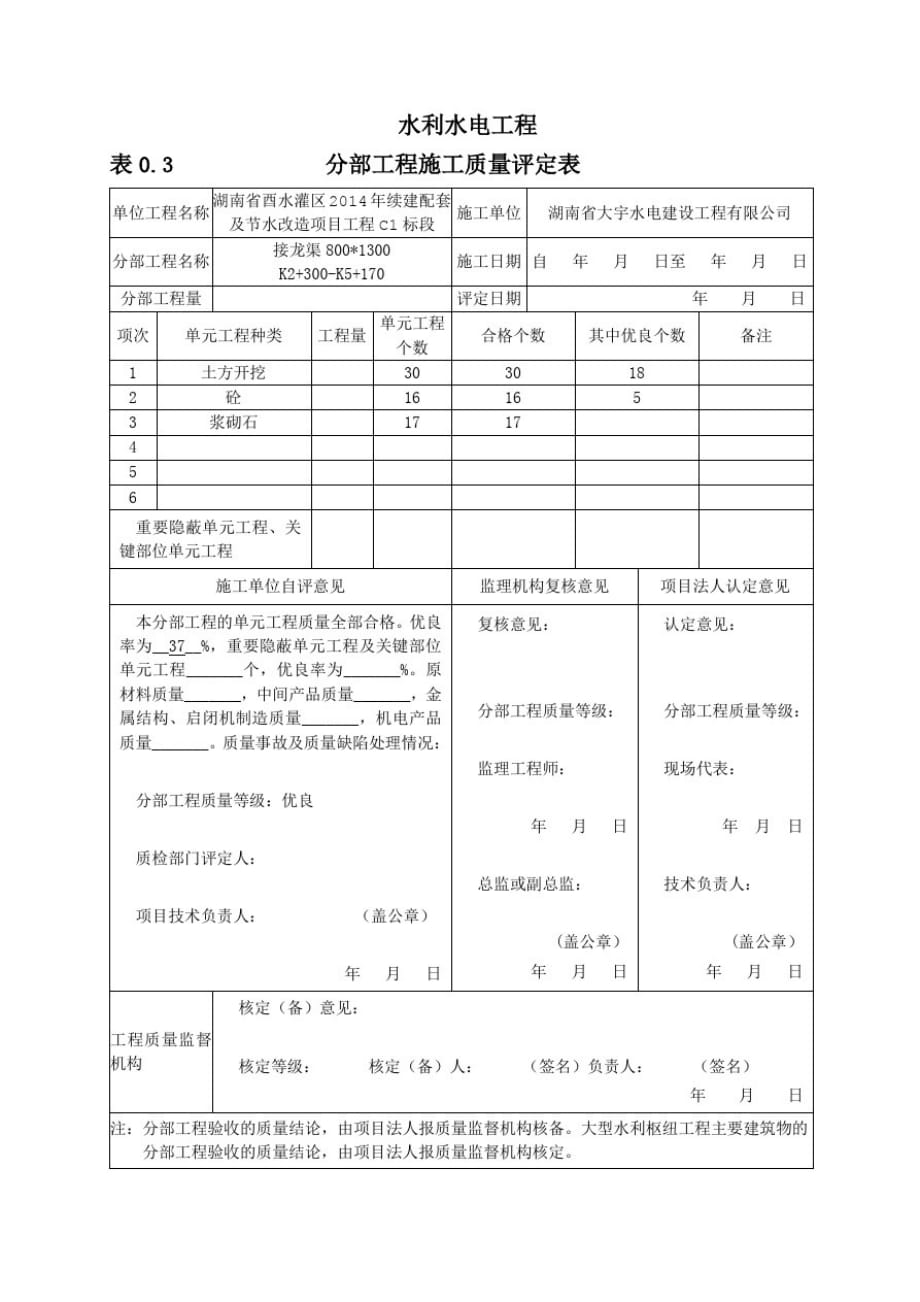 新版水利水电工程分部工程评定表_第3页