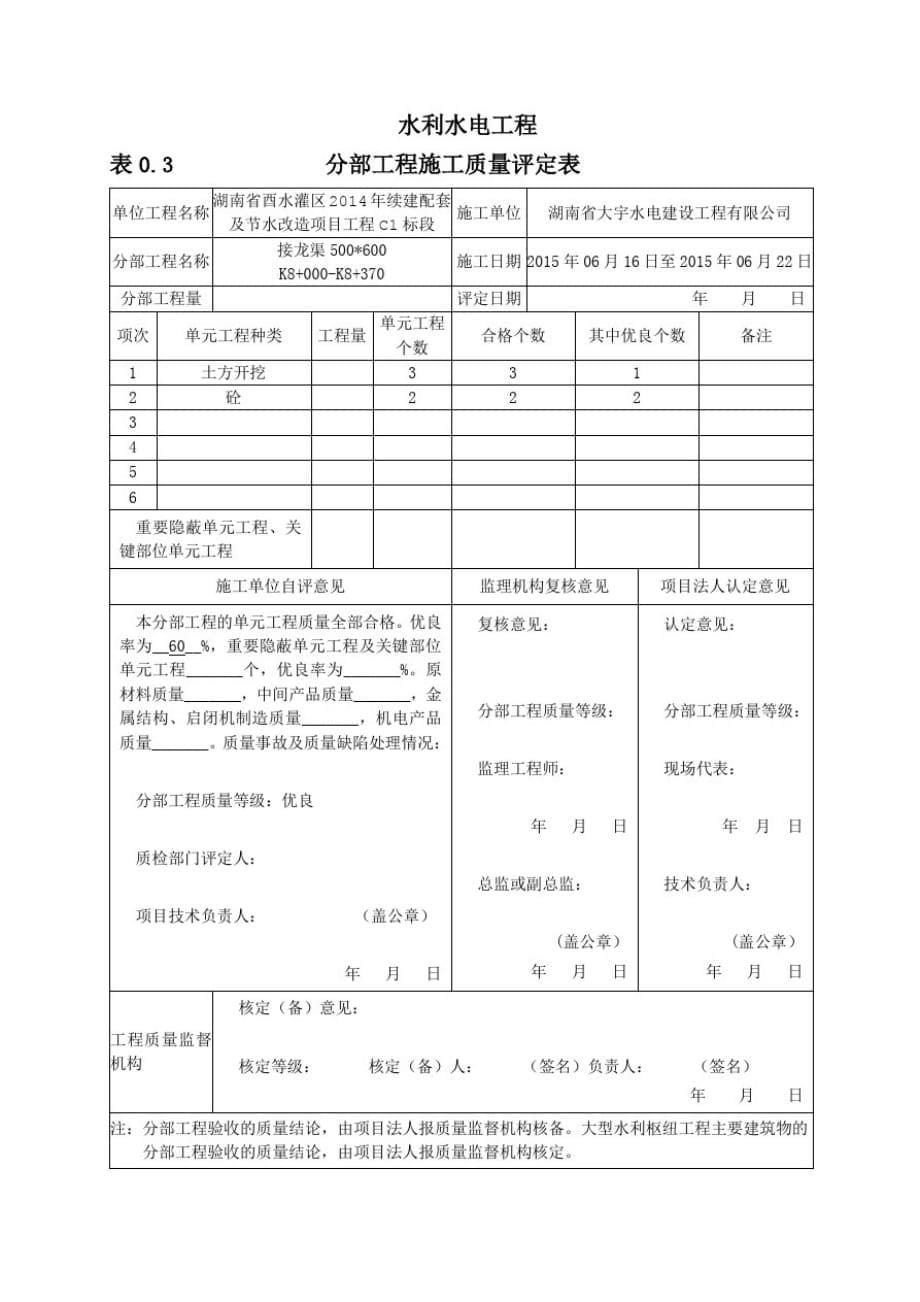 新版水利水电工程分部工程评定表_第5页