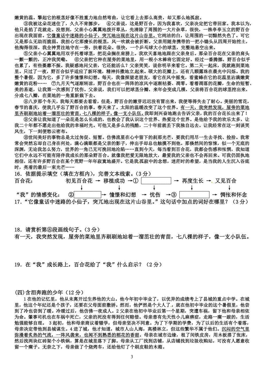 2016-2017学年度第二学期汪沟二中七年级语文第二次月考2017.06_第3页