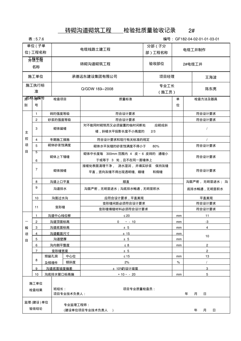 新版光伏项目-分项工程砖砌沟道砌筑工程_第3页