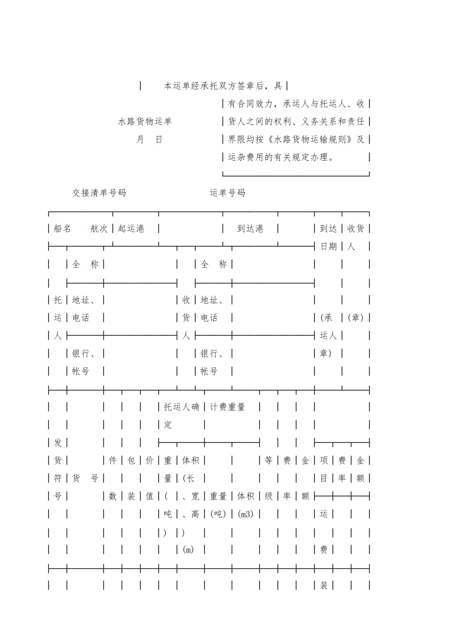 货物运单（水路）-2_第2页