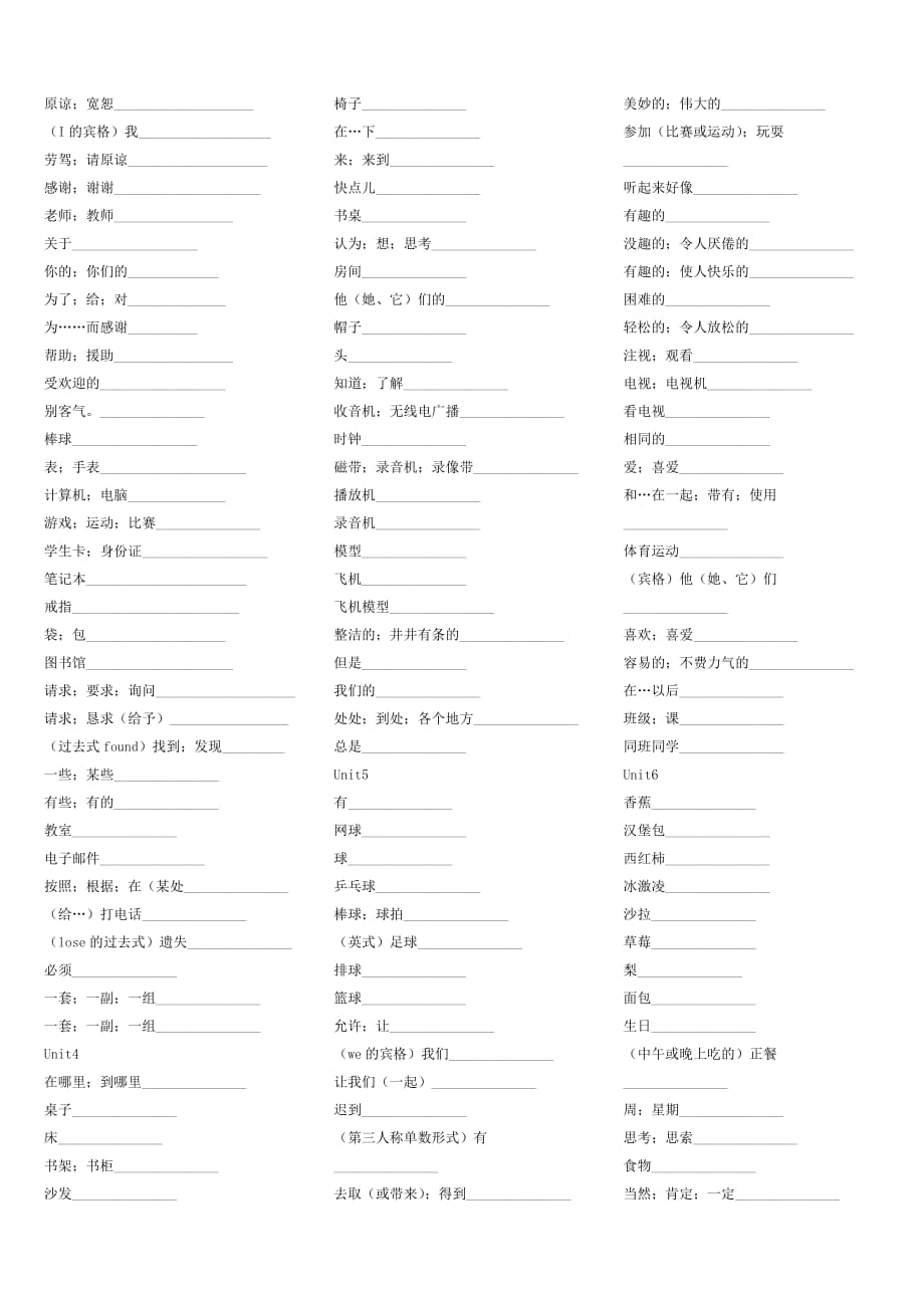 2012年新版人教版七年级上英语单词表-p_第2页