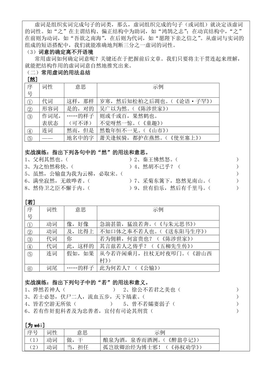 八年级语文秋期小班讲义8-文言文虚词_第3页