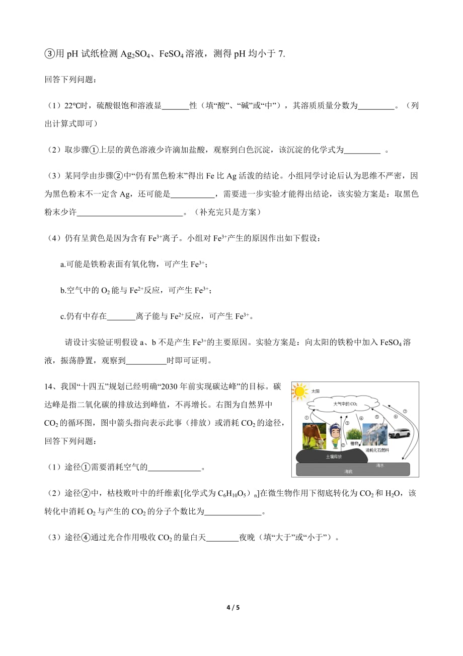 2021年四川省泸州市中考化学真题及答案_第4页