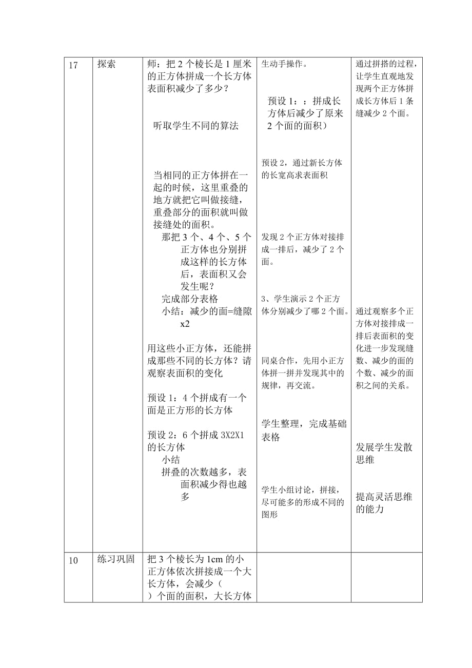 五年级下册数学教案-4.9表面积的变化 ▏沪教版 (1)_第2页