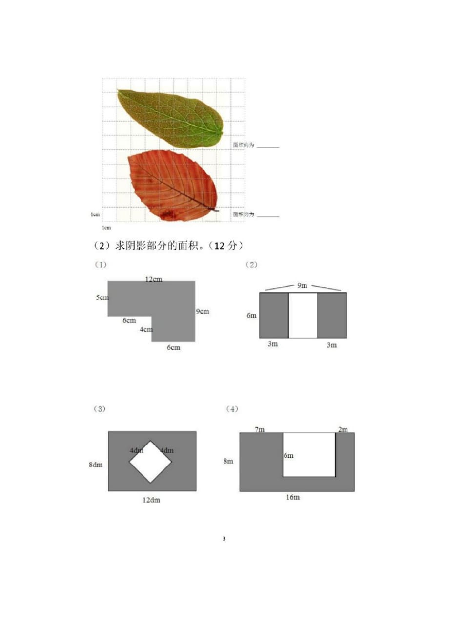 沪教版三年级数学下册第一单元标准测试卷_第3页