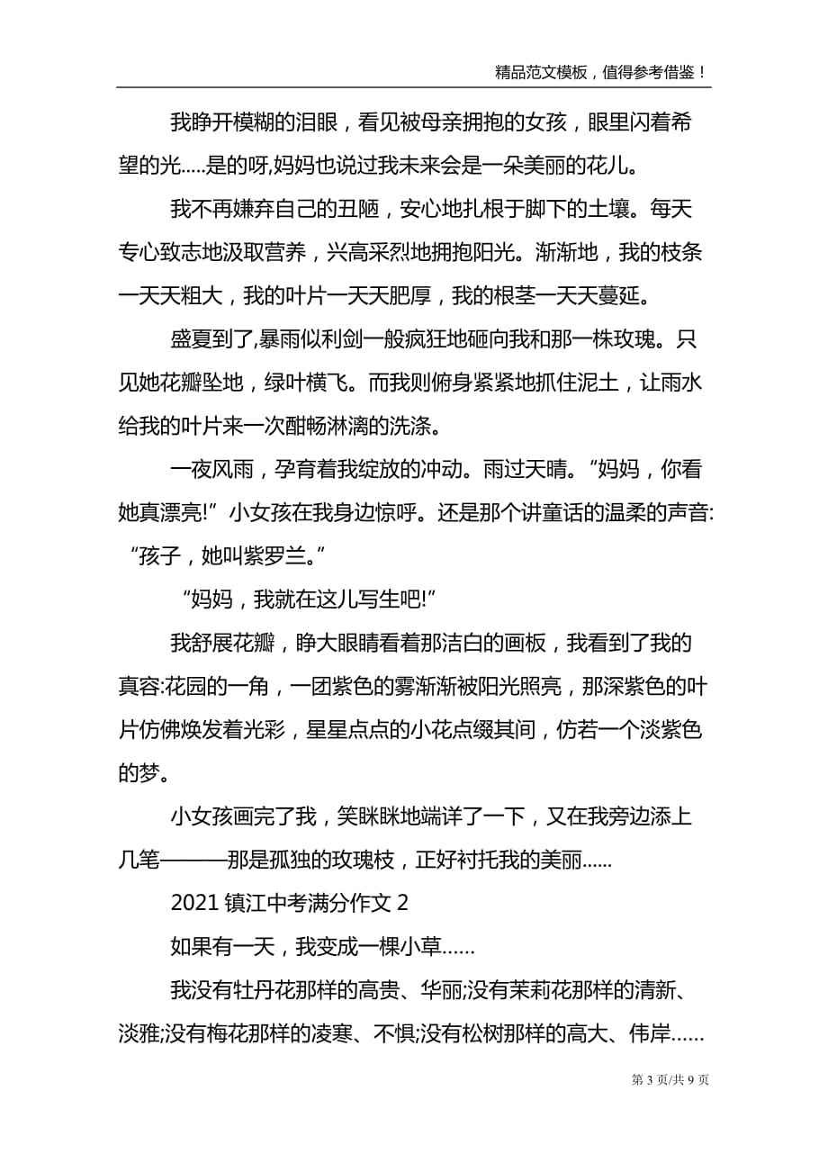 2021镇江中考满分作文_第3页