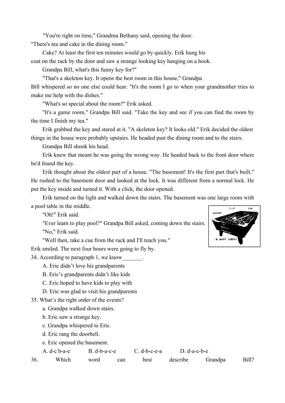 （推荐）园区2013年初三英语教学调研试卷(含答案)_第5页