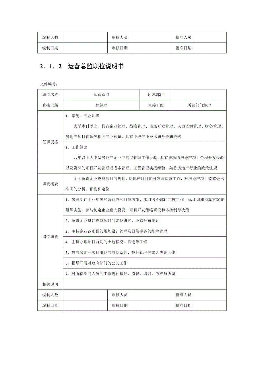 XX房地产企业职位说明书_第4页