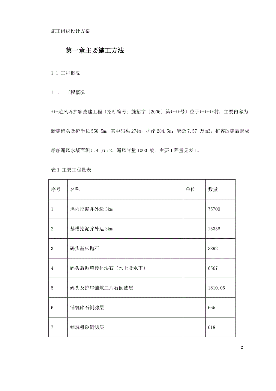 某避风坞扩容改建施工组织设计模板_第2页