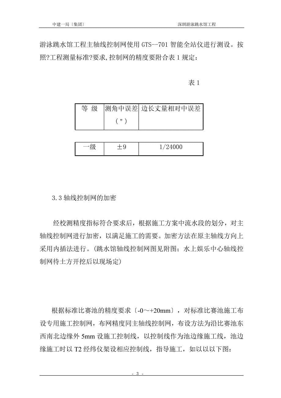 深圳游泳跳水馆工程施工测量方案模板_第5页