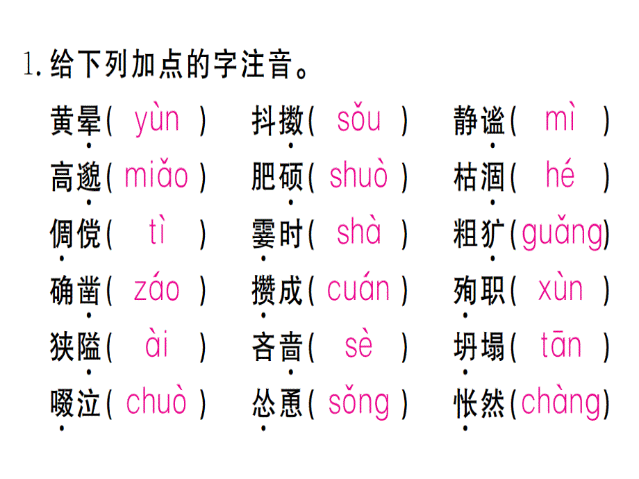 2018年秋人教版七年级语文上册（贵州专版）习题课件：专题一.pptx (共14张PPT)_第2页