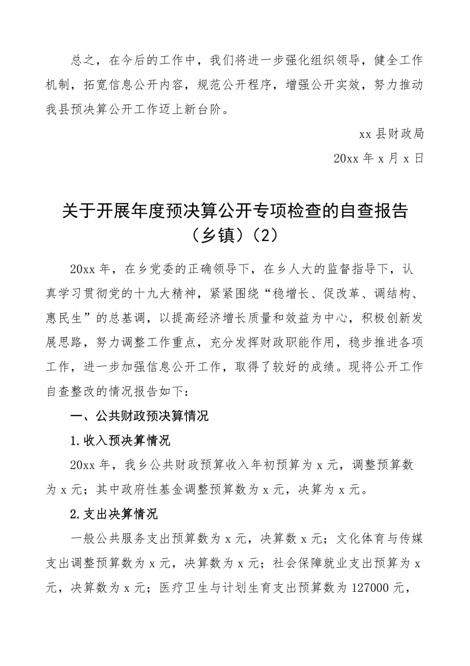 2021年部门预决算公开自查报告范文县财政局乡镇地方海事处退役军人事务局_第3页