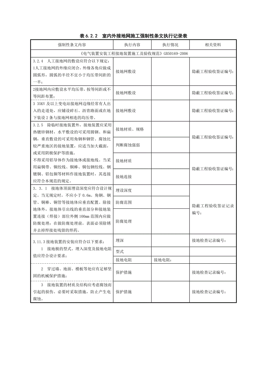 D-电气施工强制性条文执行记录表_第4页