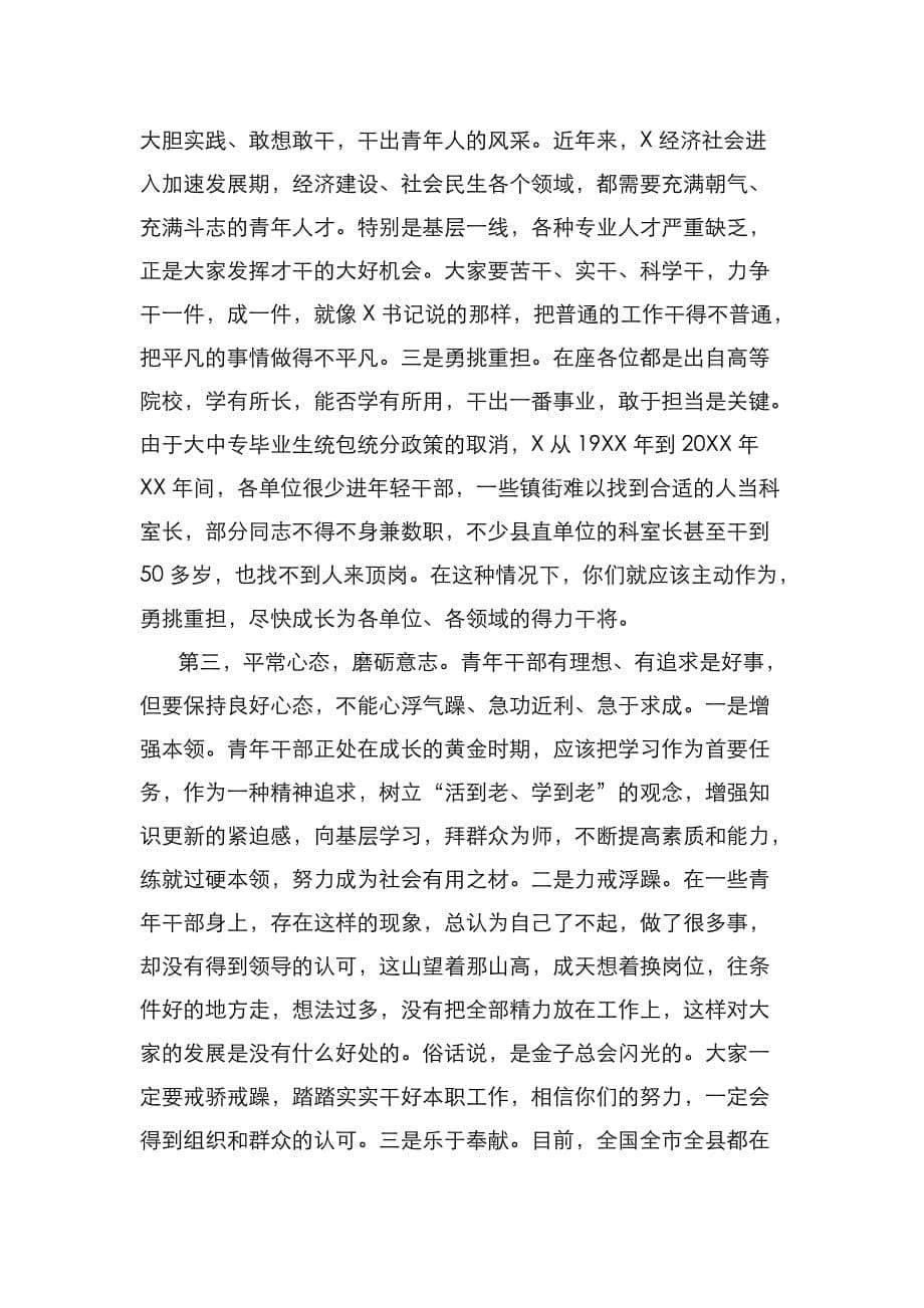 （精选）在全县青年干部座谈会上的讲话_第5页