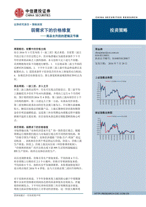 弱需求下的价格修复-商品主升段的逻辑及节奏