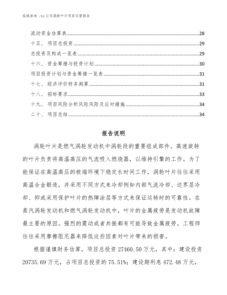 xx公司涡轮叶片项目运营报告（范文参考）_第2页