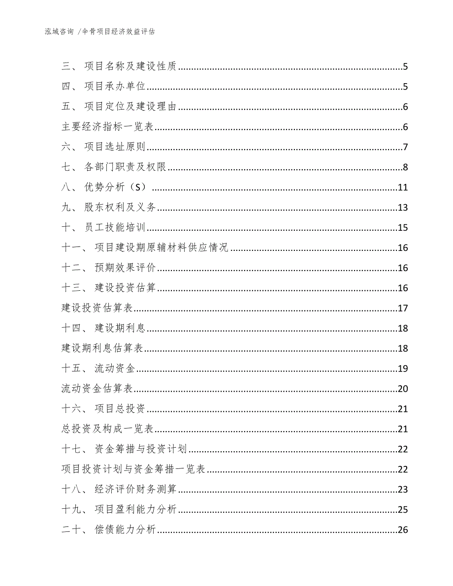 伞骨项目经济效益评估（参考模板）_第2页