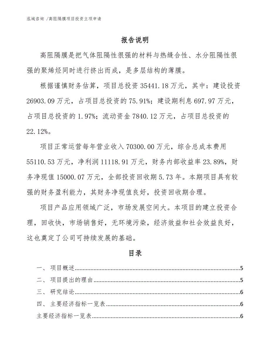 高阻隔膜项目投资立项申请（参考模板）_第2页