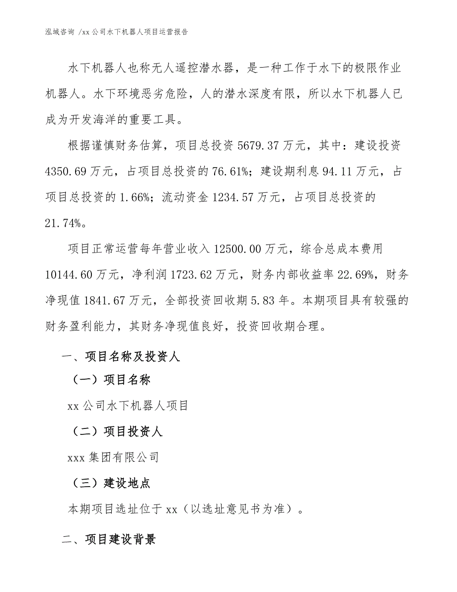 xx公司水下机器人项目运营报告（范文）_第4页