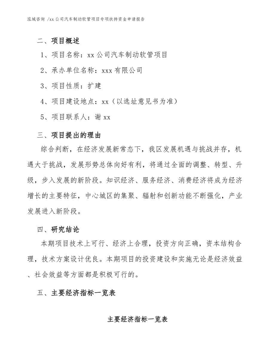 xx公司汽车制动软管项目专项扶持资金申请报告（参考范文）_第5页