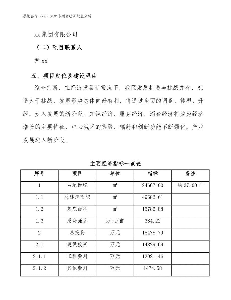 xx市涤棉布项目经济效益分析（模板）_第5页