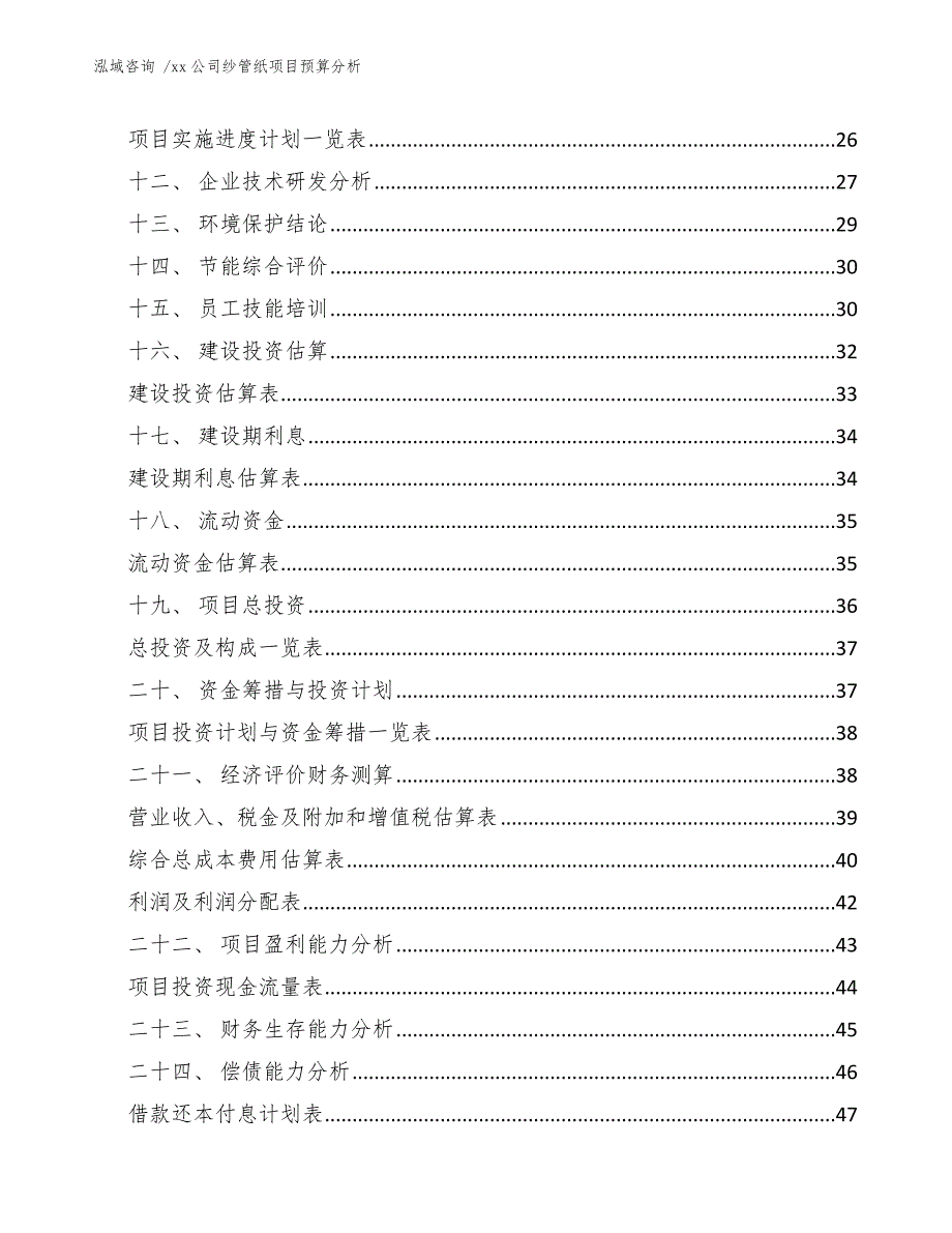 xx公司纱管纸项目预算分析（模板）_第3页