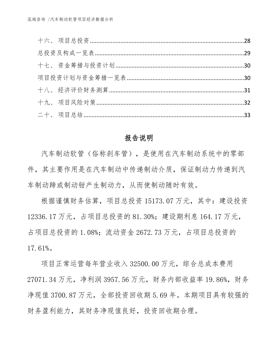 汽车制动软管项目经济数据分析（参考范文）_第2页