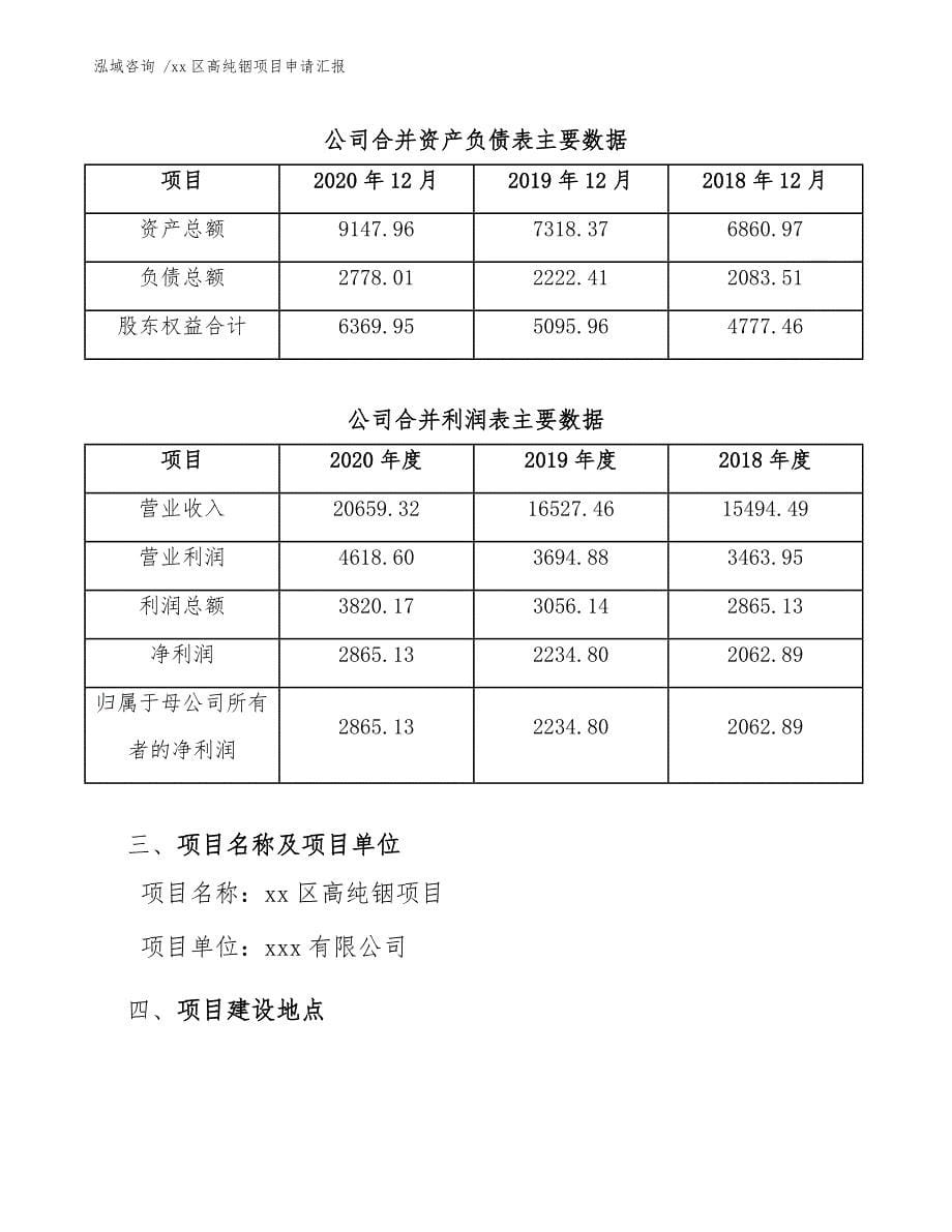 xx区高纯铟项目申请汇报（范文模板）_第5页