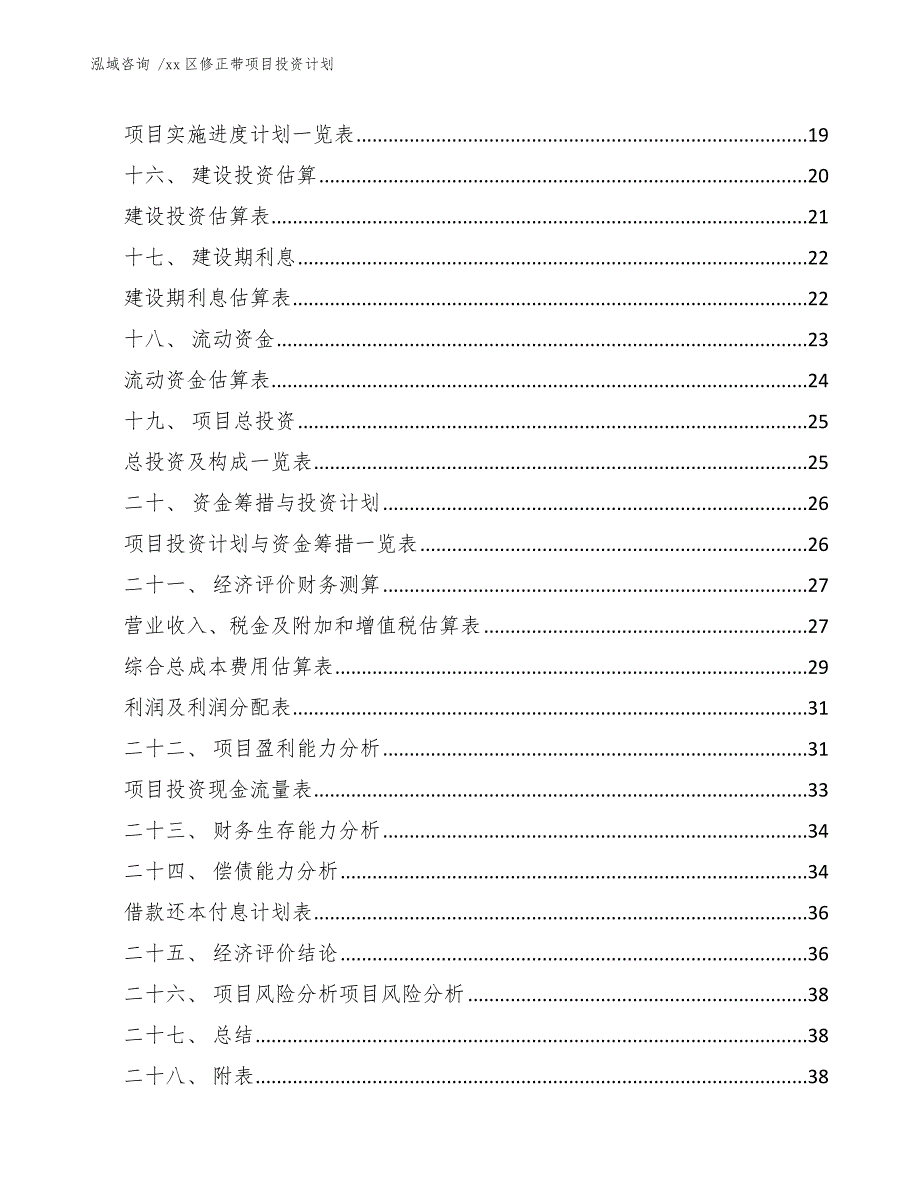 xx区修正带项目投资计划（参考范文）_第2页