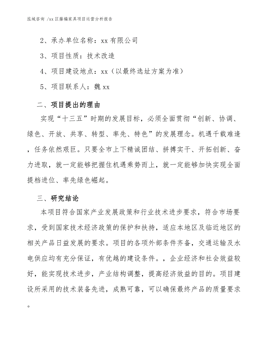 xx区藤编家具项目运营分析报告（范文模板）_第3页