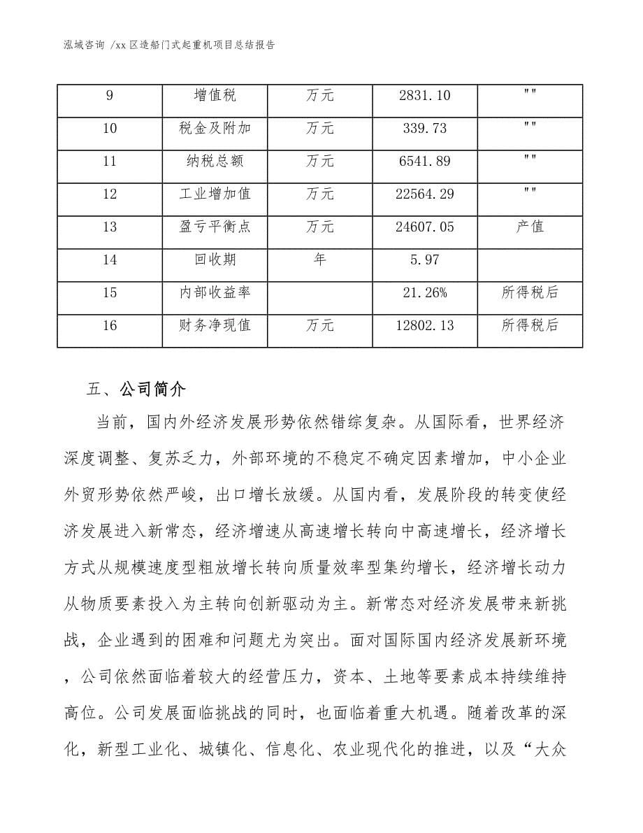 xx区造船门式起重机项目总结报告（模板范本）_第5页