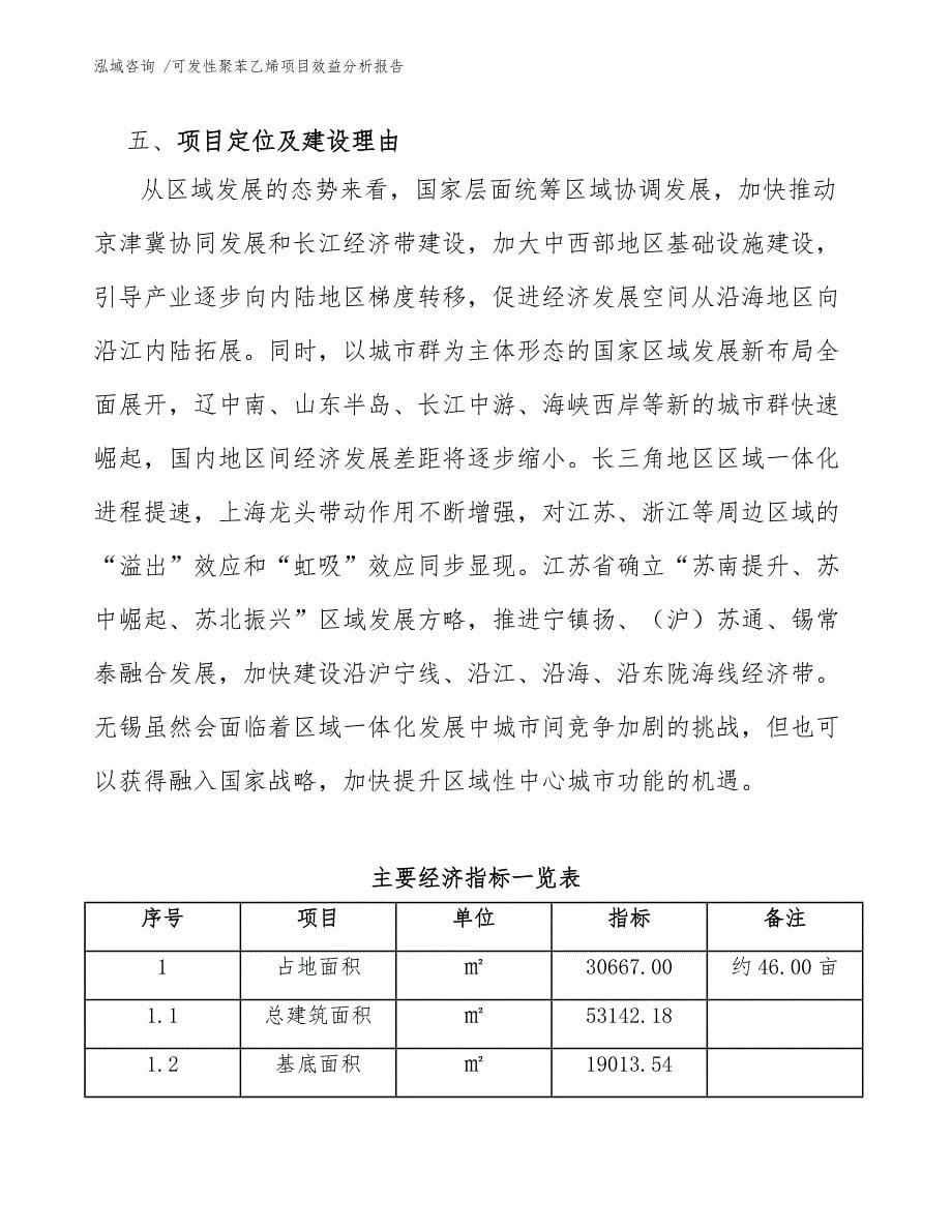 可发性聚苯乙烯项目效益分析报告（模板范文）_第5页