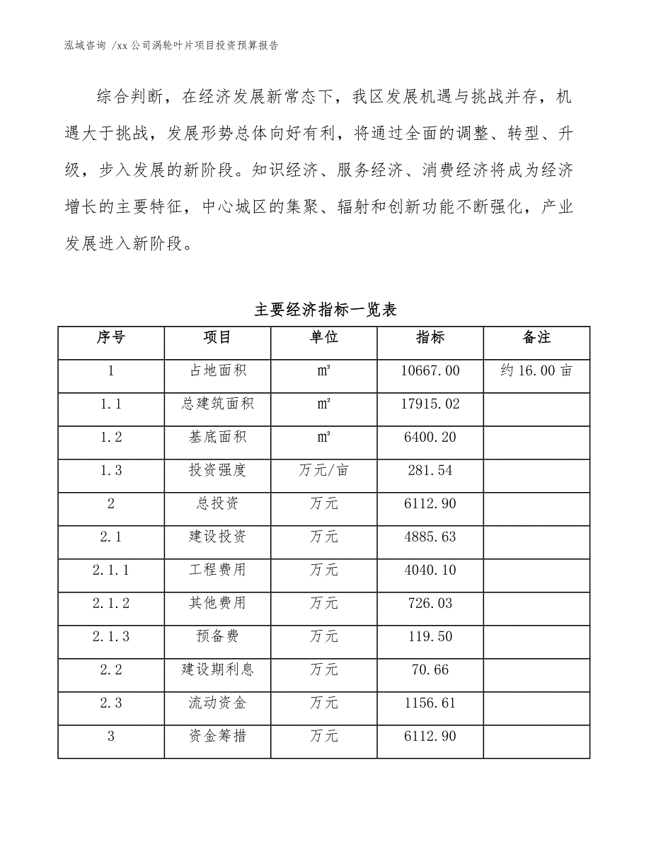 xx公司涡轮叶片项目投资预算报告（模板参考）_第4页