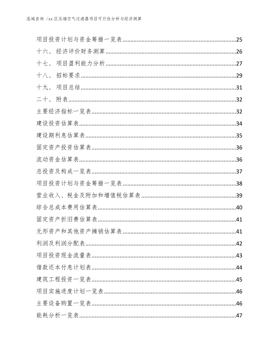 xx区压缩空气过滤器项目可行性分析与经济测算（模板范文）_第2页