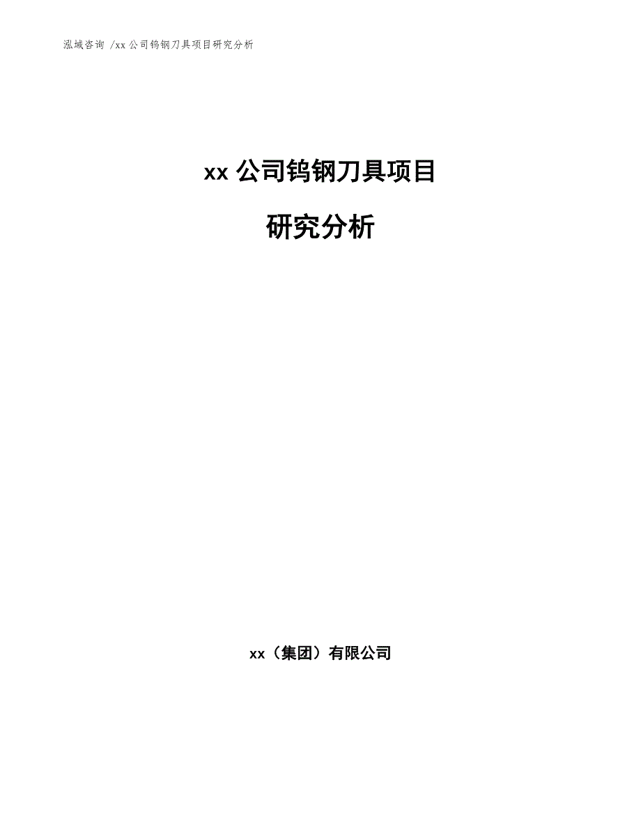 xx公司钨钢刀具项目研究分析（模板）_第1页