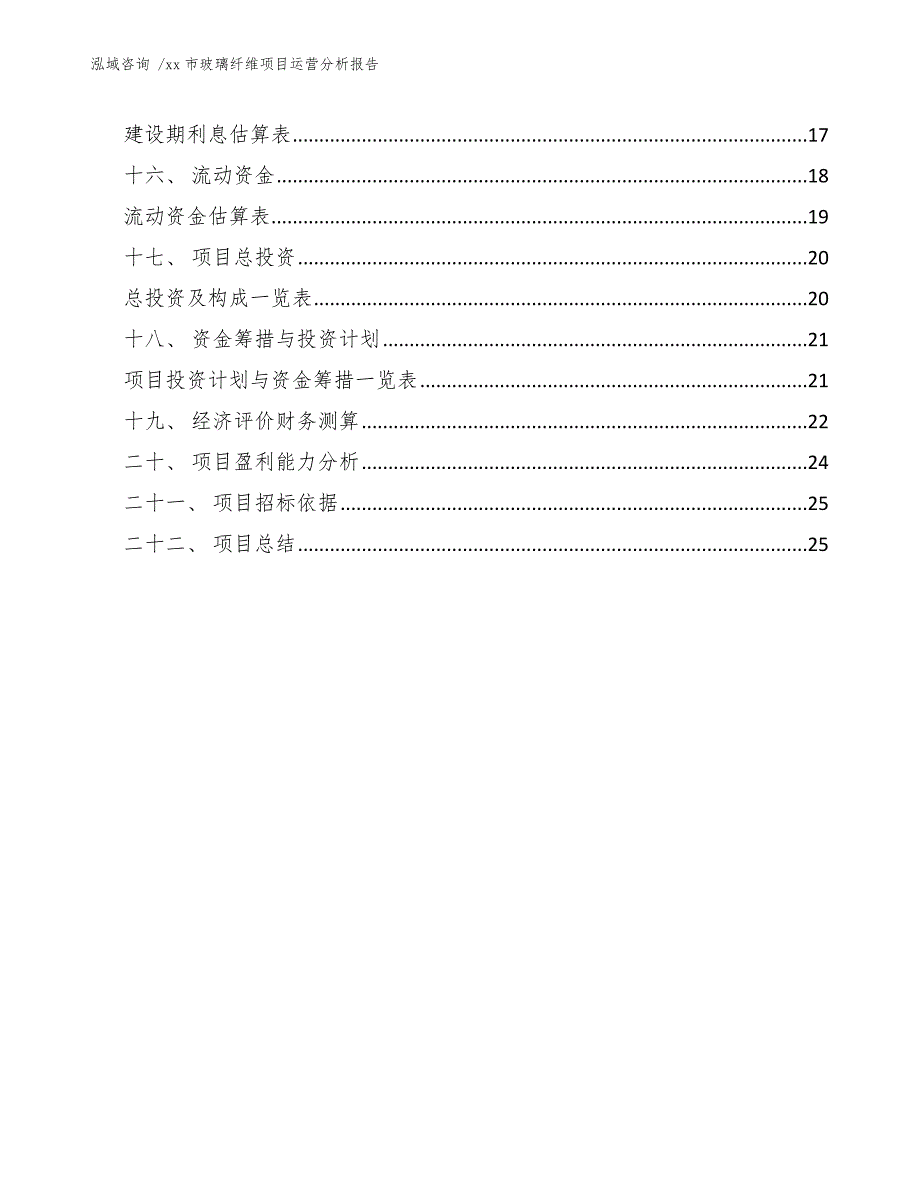 xx市玻璃纤维项目运营分析报告（参考模板）_第2页