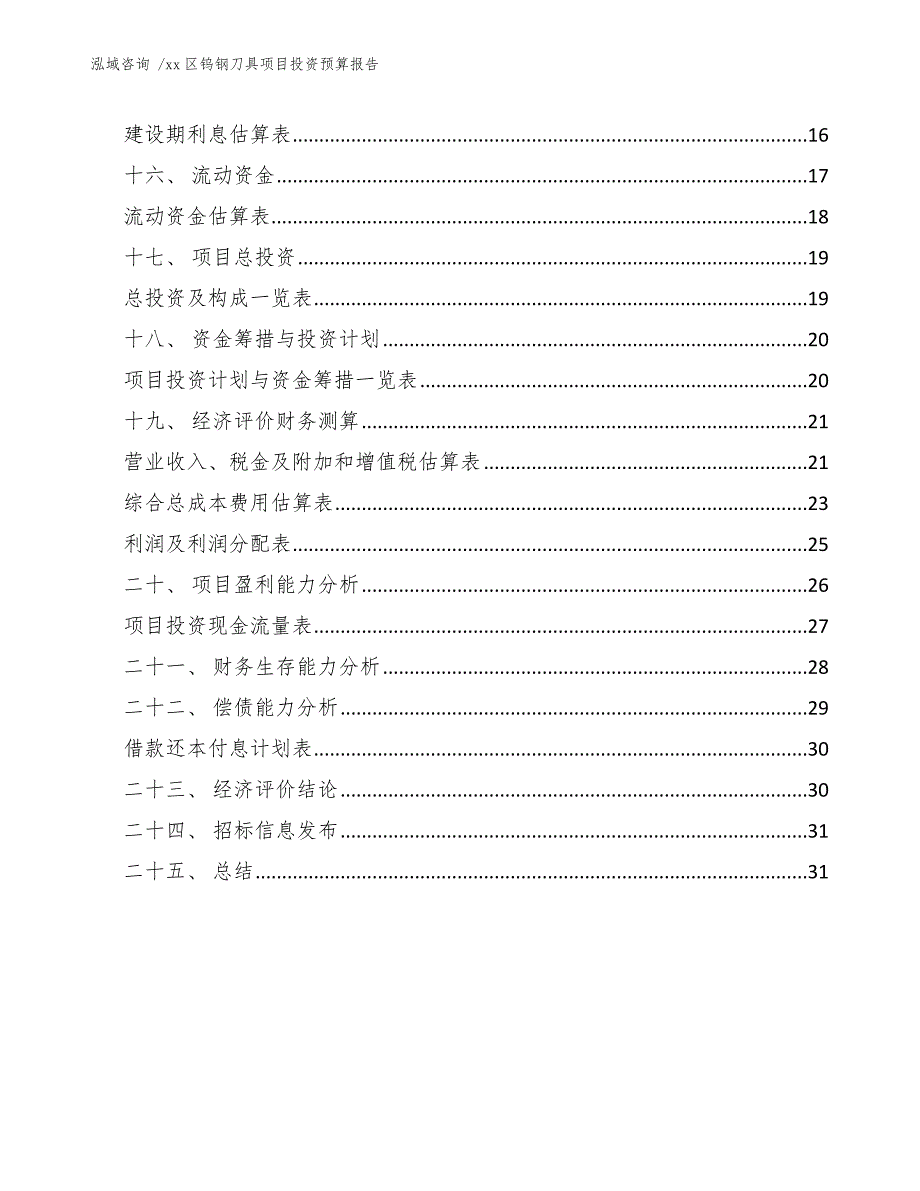 xx区钨钢刀具项目投资预算报告（范文）_第3页