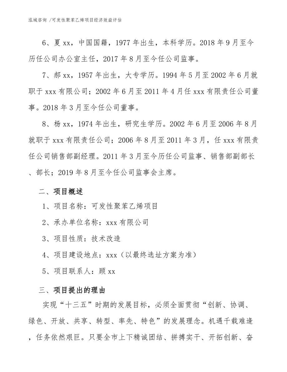 可发性聚苯乙烯项目经济效益评估（参考模板）_第5页